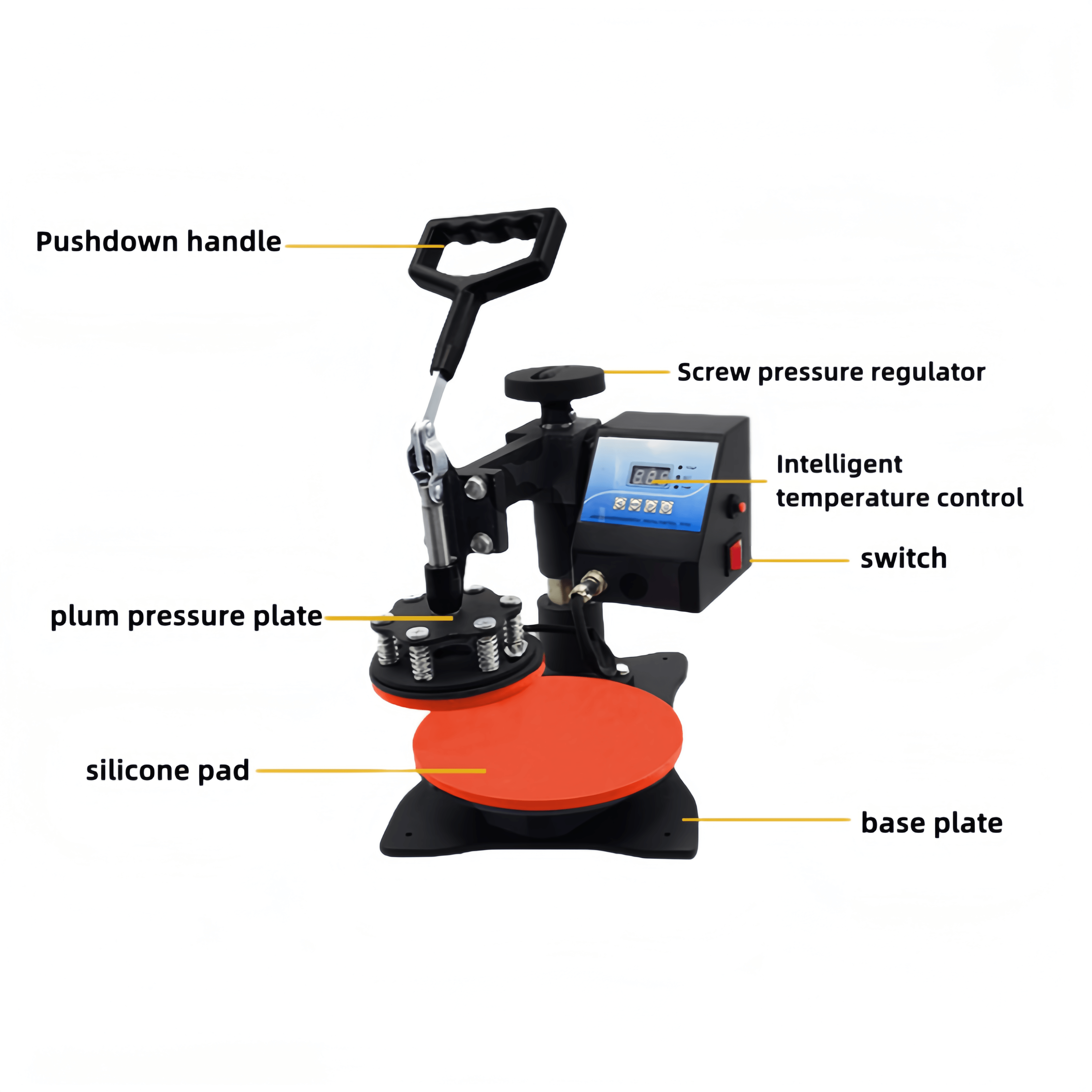 Hot Selling 8 Inch Heat Press Machine | Manual Baking Pan Printing Machine | Small Flat Heat Transfe