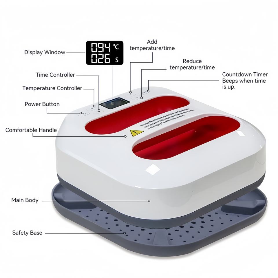 9x9 Inch Portable Heat Press Machine | Mini Handheld Heat Press for T-Shirts, Shoes, Hats & DIY Proj