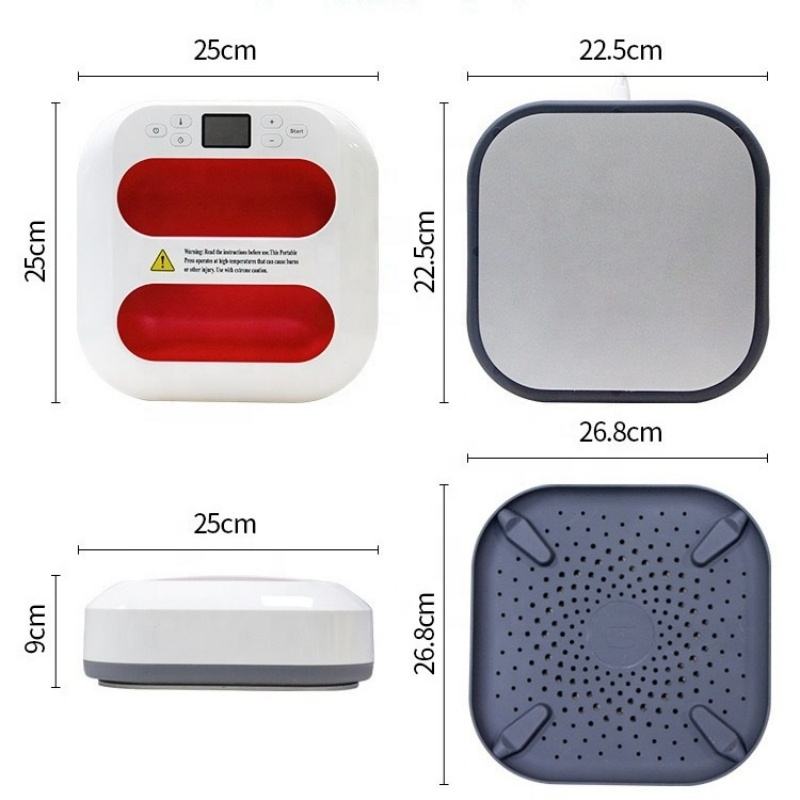 9x9 Inch Portable Heat Press Machine | Mini Handheld Heat Press for T-Shirts, Shoes, Hats & DIY Proj