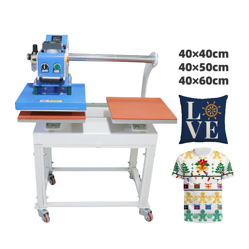 Factory Wholesale Double Station Pneumatic Flat Heat Press Machine |40×40/40×50/40×60cm Sublimation 