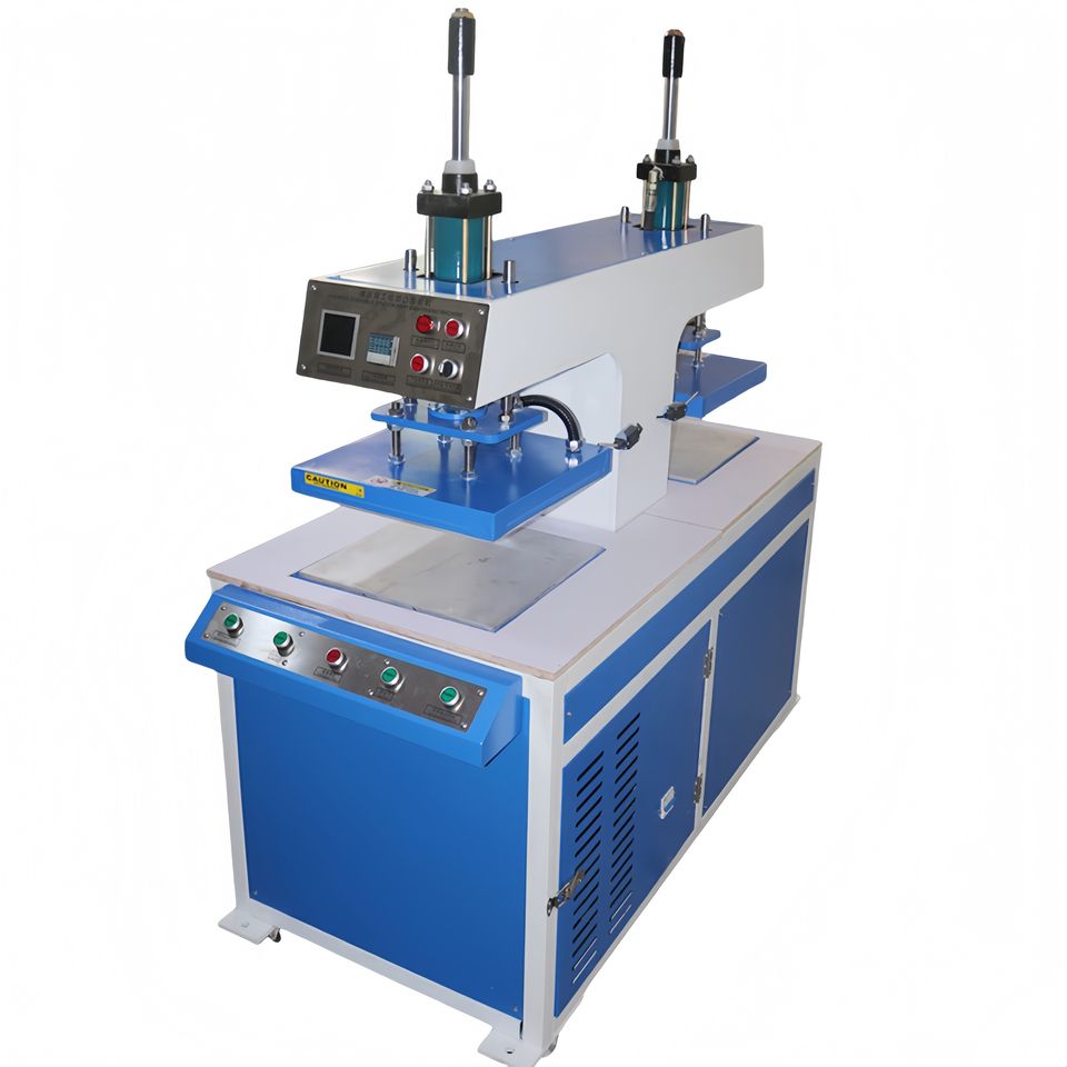 Hydraulic Dual Head Embossing Machine | 3D Logo Press for Leather & Fabric | Industrial Heat Embosse