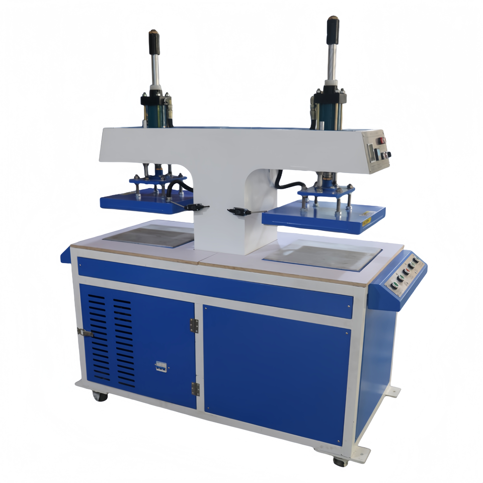 Hydraulic Dual Head Embossing Machine | 3D Logo Press for Leather & Fabric | Industrial Heat Embosse