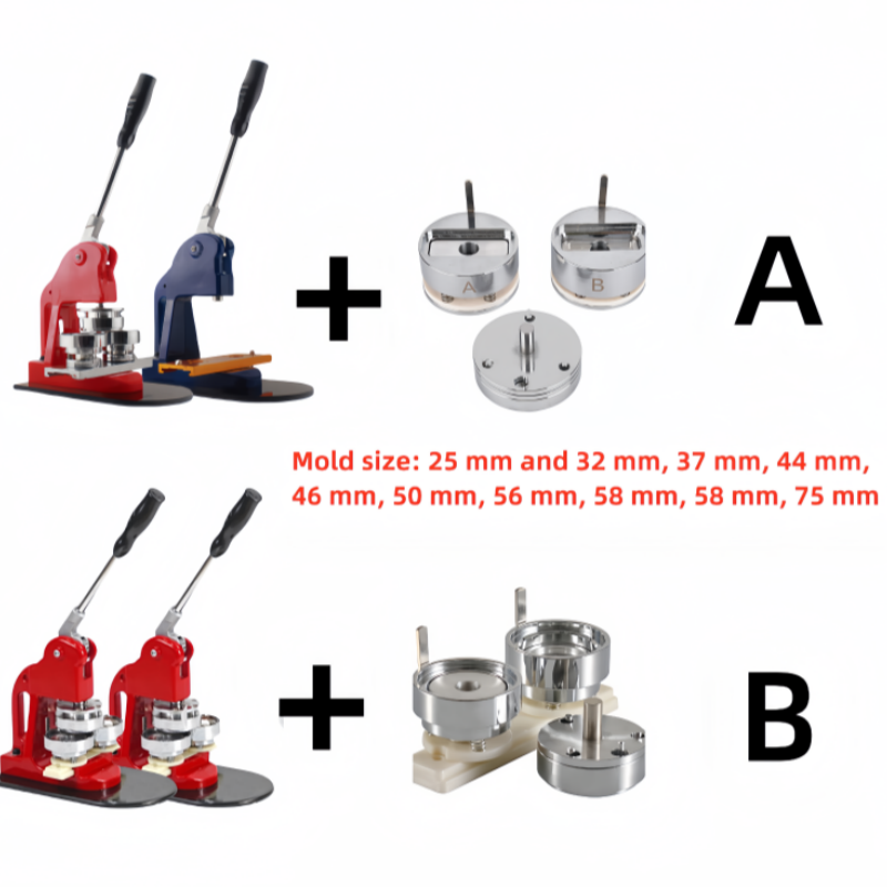 Manual Button Badge Maker Machine|Multi-Size Metal Press for Tin Pin Badges|DIY Custom Button Making