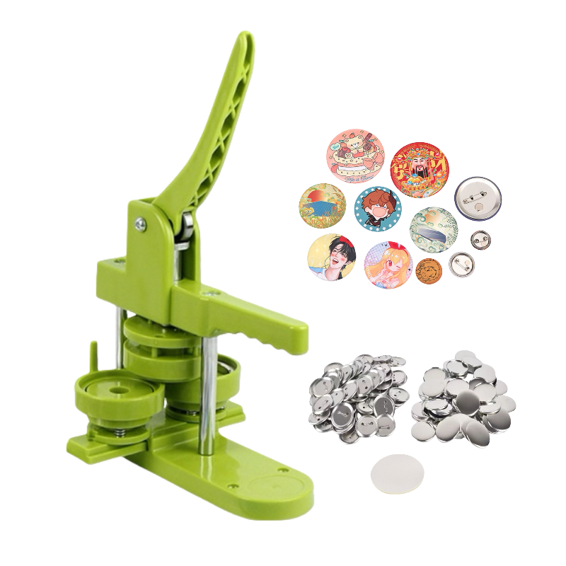 Compact Manual Badge Maker Machine | 25-58mm Multi-Size Button Press | Portable DIY Pin Making Kit