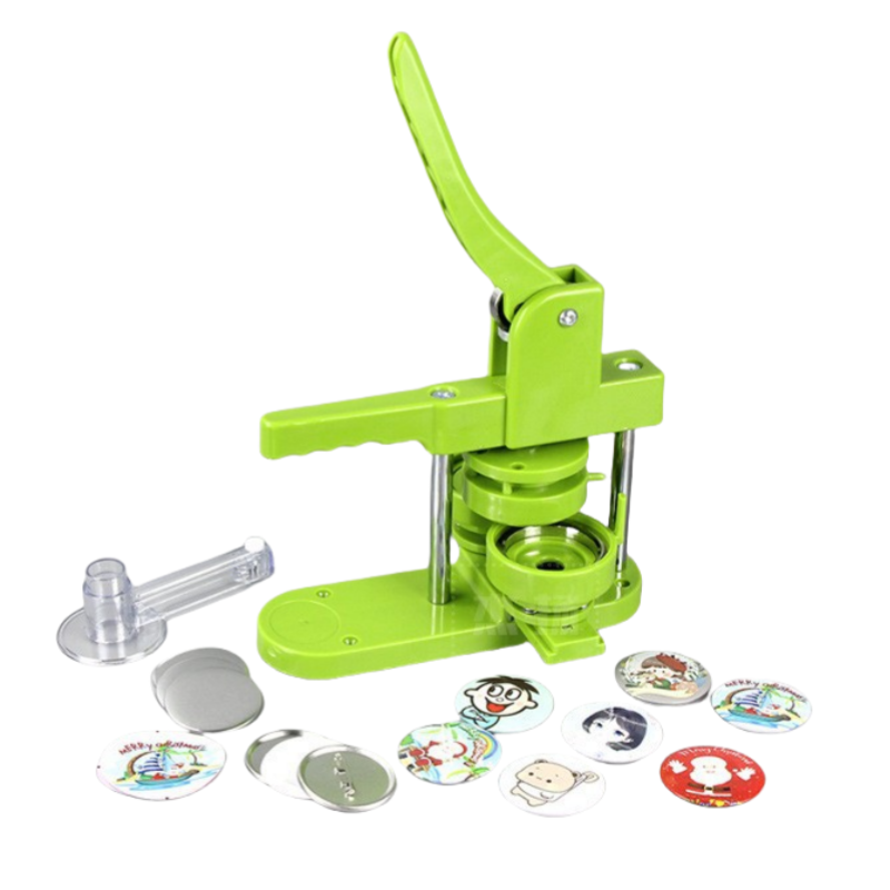 Compact Manual Badge Maker Machine | 25-58mm Multi-Size Button Press | Portable DIY Pin Making Kit