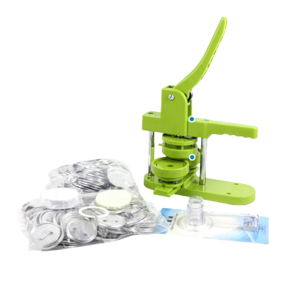Compact Manual Badge Maker Machine | 25-58mm Multi-Size Button Press | Portable DIY Pin Making Kit