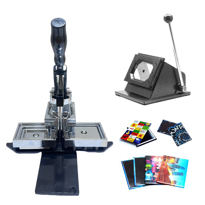 Square Badge Machine | 90x65mm & 80x93mm Custom Refrigerator Sticker Press | Industrial Button Makin