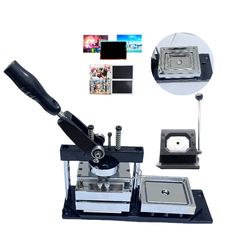 Square Badge Machine | 90x65mm & 80x93mm Custom Refrigerator Sticker Press | Industrial Button Makin