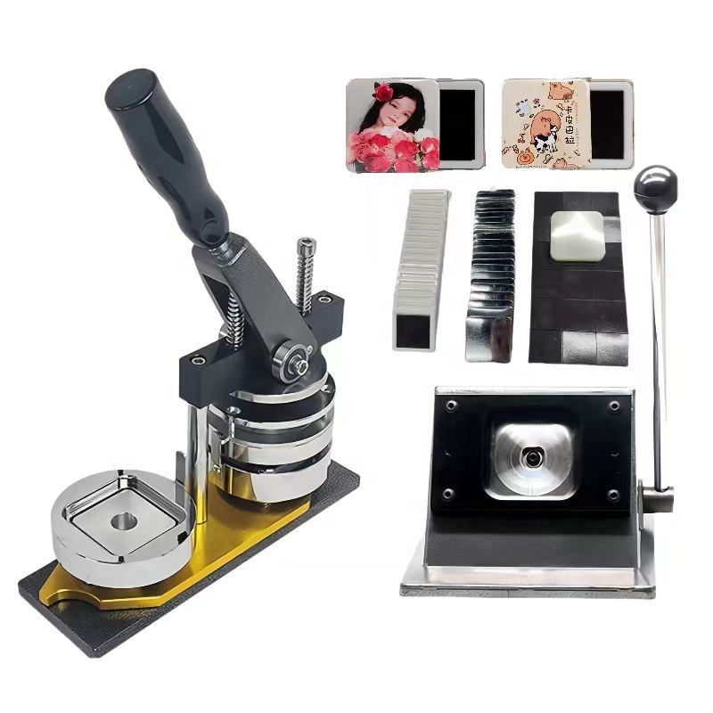 Professional Badge Making Press | 25-58mm Round & Square Button Maker Kit