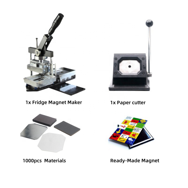 80x53mm Fridge Magnet Machine | Complete Making Kit with Cutter & 1000pcs Materials