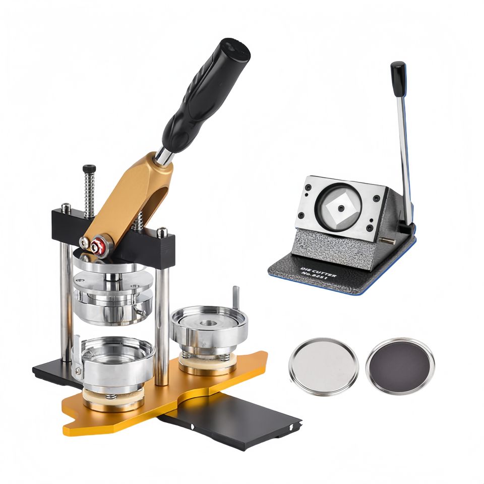 DIY Round Badge & Magnet Making Machine | 25mm-75mm Multi-Size Press | Create Custom Buttons, Mirror