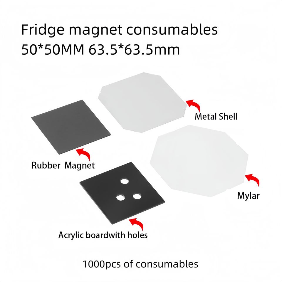 Square Button Making Machine | 50x50mm & 63.5x63.5mm DIY Press | Fridge Magnet and Badge Maker Kit