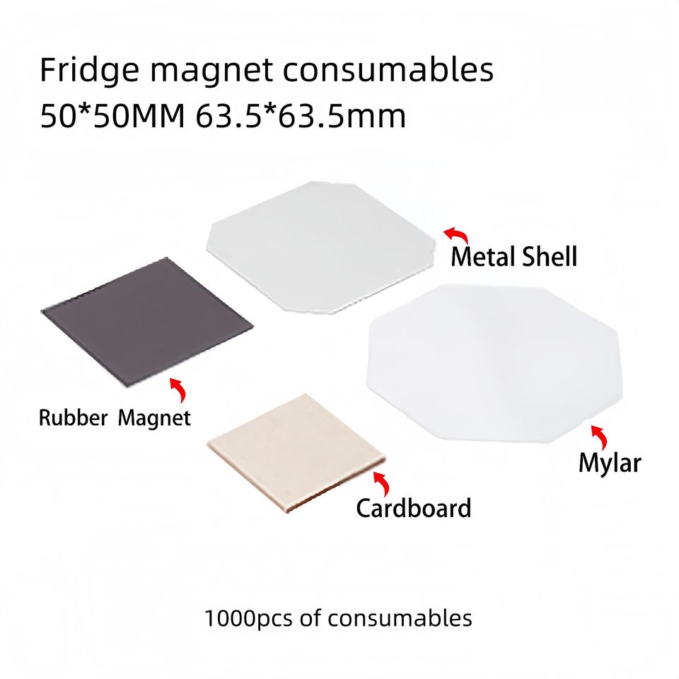 Square Button Making Machine | 50x50mm & 63.5x63.5mm DIY Press | Fridge Magnet and Badge Maker Kit