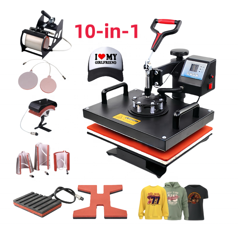 Hot Selling 10-in-1 Multifunctional Sublimation Heat Transfer Machine | T-Shirt, Mug, Cap, Plate, Ha