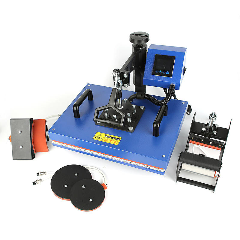 New 38×38cm LCD 5 in 1 Multifunctional Heat Press Machine | Sublimation Printing Combo for T-shirts,
