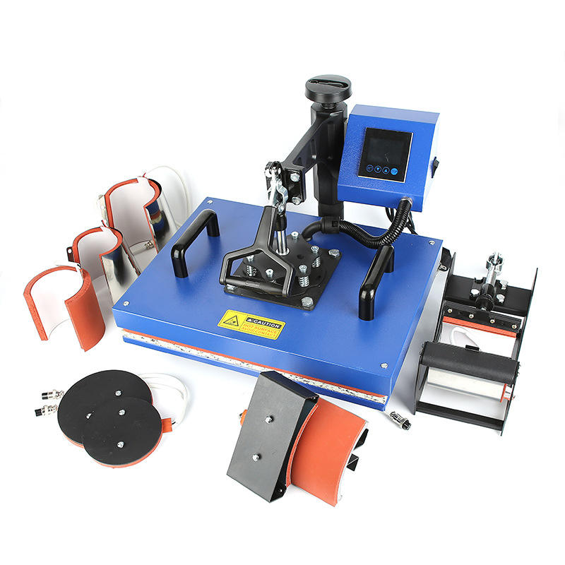 New 38×38cm LCD 5 in 1 Multifunctional Heat Press Machine | Sublimation Printing Combo for T-shirts,